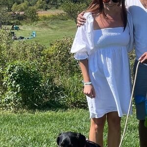 White Puff Sleeve Dress